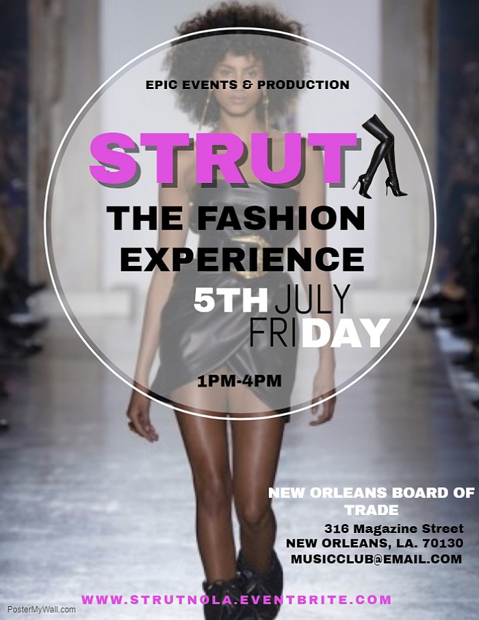 The Strut Fashion Experience Tickets are available.  www.epicdoesessence.com/events/strut-fashion-experience USE CODE:TANGELA19 